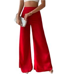 Red Wide Leg Pants